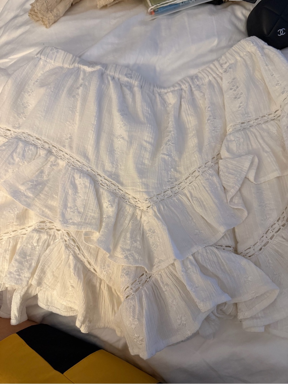 Isabel Marant Etoile Jocadi White Tiered Ruffle shorts
